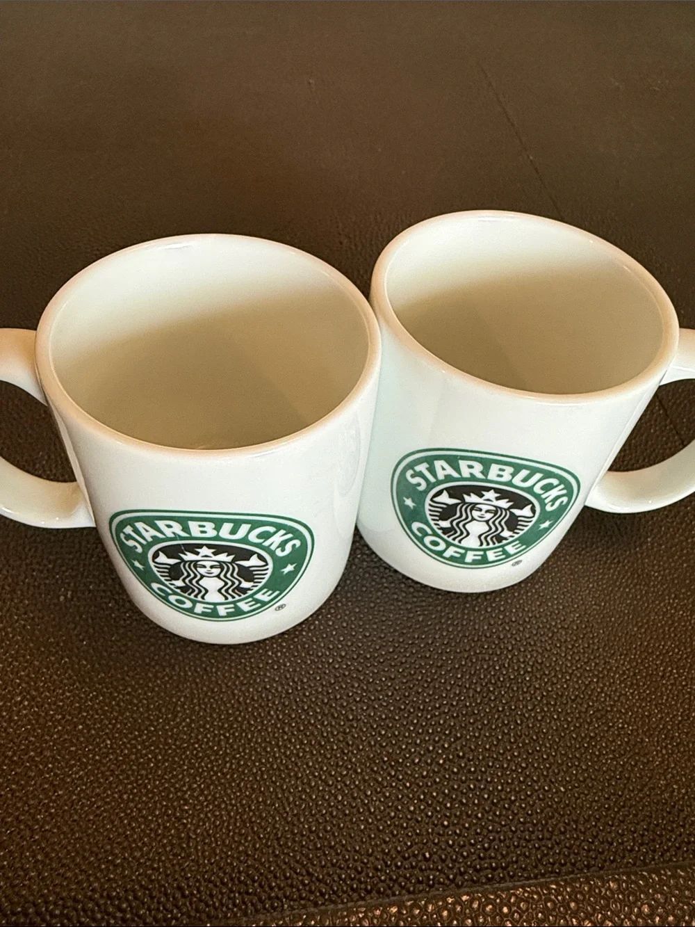 Starbucks White Mug Pair with Green Starbucks Logo 9 oz